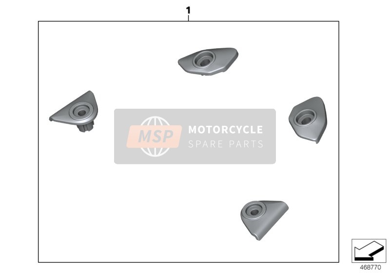 BMW R 1200 GS (0A01, 0A11) 2011 Set, covers, handle sockets for a 2011 BMW R 1200 GS (0A01, 0A11)