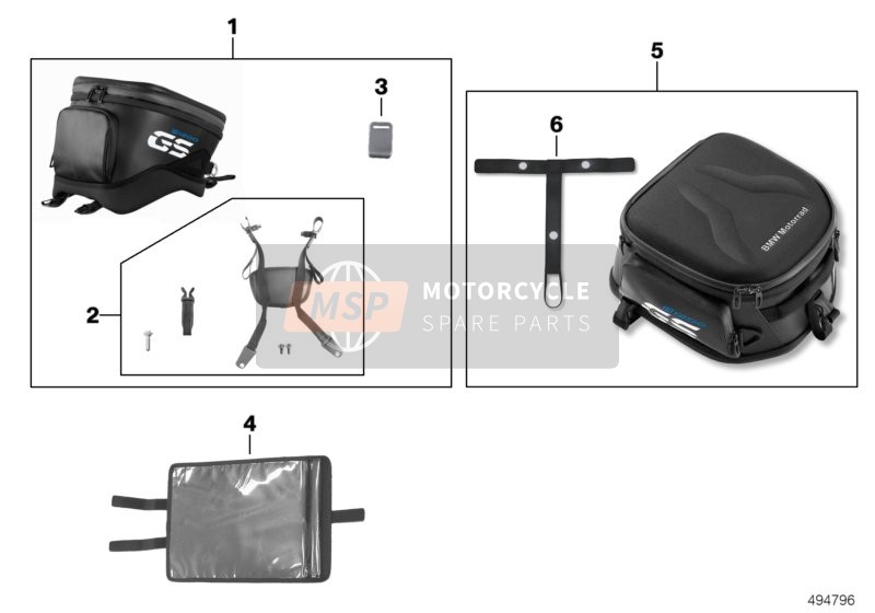 Tasche für Tankoberseite