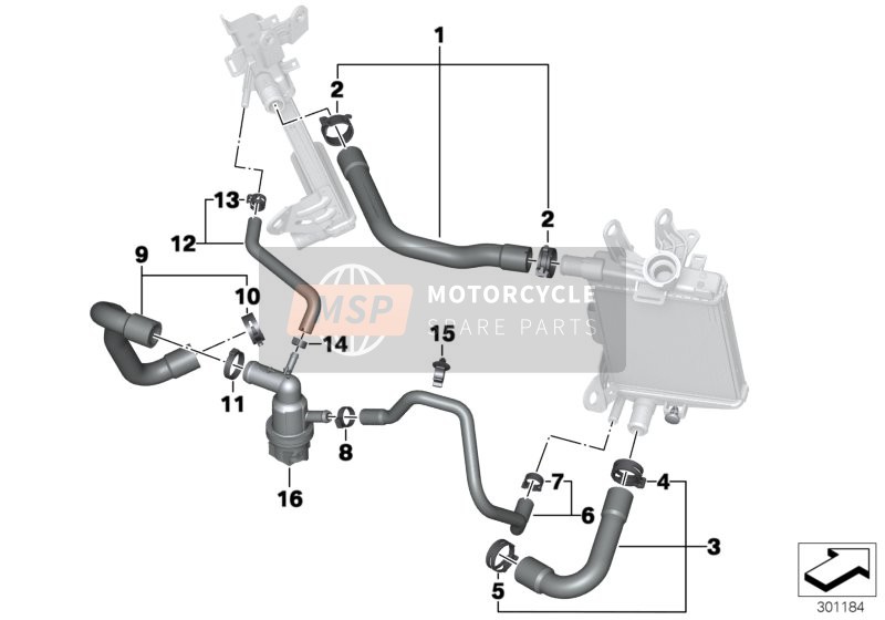 BMW R 1200 GS (0A01, 0A11) 2011 Líneas De Refrigerante 2 para un 2011 BMW R 1200 GS (0A01, 0A11)