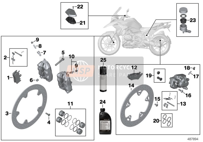 BMW R 1200 GS (0A01, 0A11) 2011 Service de frein pour un 2011 BMW R 1200 GS (0A01, 0A11)