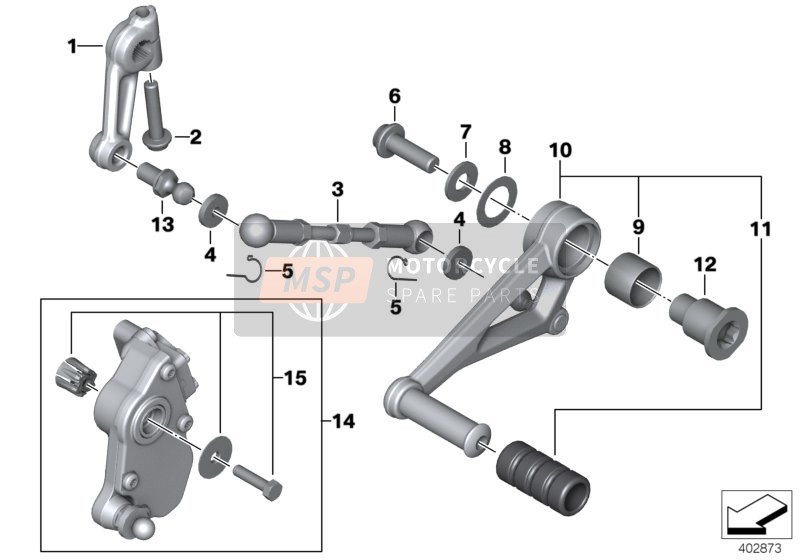 BMW R 1200 GS (0A01, 0A11) 2011 Outside shift-control components for a 2011 BMW R 1200 GS (0A01, 0A11)