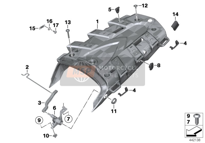 BMW R 1200 GS 10 (0450,0460) 2012 Rear Support, Single Piece for a 2012 BMW R 1200 GS 10 (0450,0460)