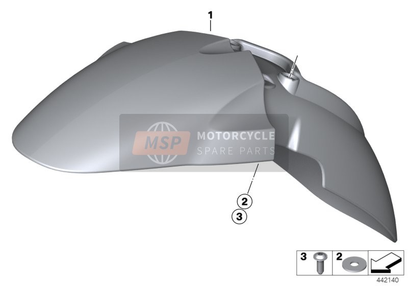 BMW R 1200 GS 10 (0450,0460) 2010 Vorderes Radabdeckung, unterer Teil für ein 2010 BMW R 1200 GS 10 (0450,0460)