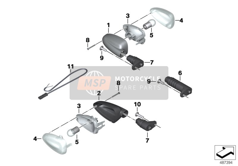BMW R 1200 GS 10 (0450,0460) 2012 WHITE DIRECTION INDICATOR LIGHTS for a 2012 BMW R 1200 GS 10 (0450,0460)