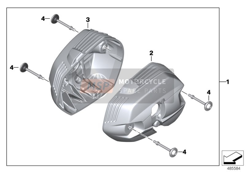 BMW R 1200 GS 10 (0450,0460) 2010 CYLINDER HEAD COVER, CHROME for a 2010 BMW R 1200 GS 10 (0450,0460)