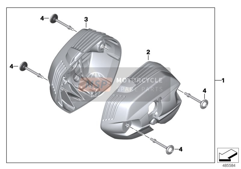 BMW R 1200 GS 10 (0450,0460) 2010 COPERCHIO TESTA CILINDRO cromo per un 2010 BMW R 1200 GS 10 (0450,0460)