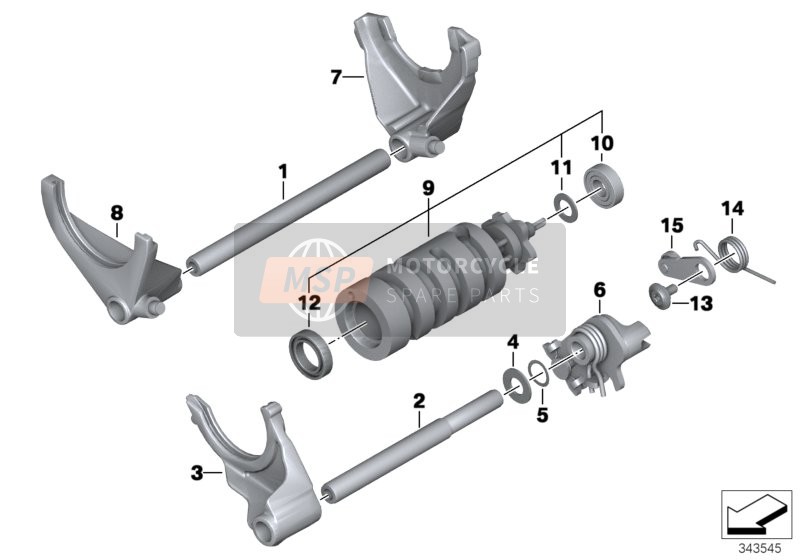 BMW R 1200 GS 10 (0450,0460) 2011 Speed transmission shift components for a 2011 BMW R 1200 GS 10 (0450,0460)