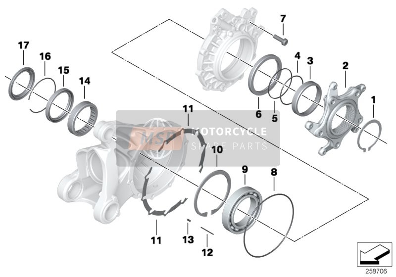 BMW R 1200 GS 10 (0450,0460) 2011 Bearing, Ring Gear Cover with Vent for a 2011 BMW R 1200 GS 10 (0450,0460)