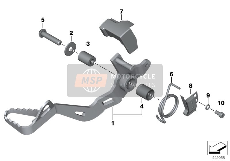 BMW R 1200 GS 10 (0450,0460) 2010 BRAKE PEDAL 2 for a 2010 BMW R 1200 GS 10 (0450,0460)