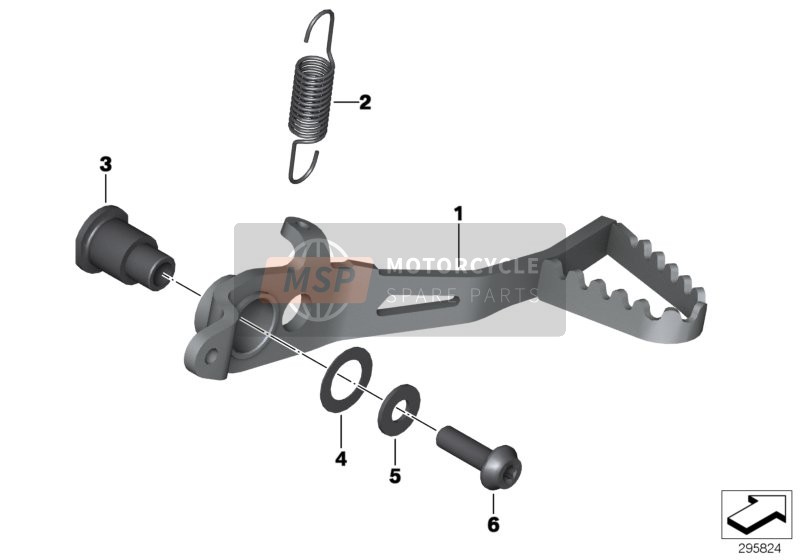 BMW R 1200 GS 17 (0A51, 0A61) 2015 Rempedaal voor een 2015 BMW R 1200 GS 17 (0A51, 0A61)