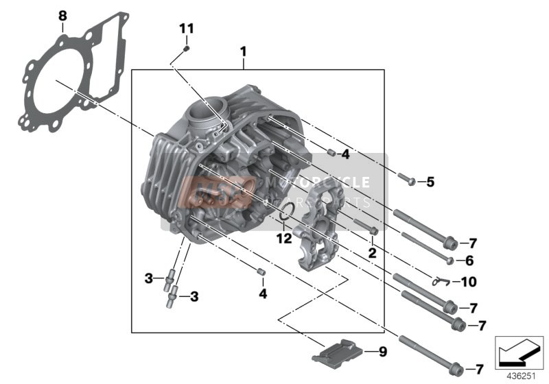 BMW R 1200 GS 17 (0A51, 0A61) 2016 CYLINDER HEAD for a 2016 BMW R 1200 GS 17 (0A51, 0A61)