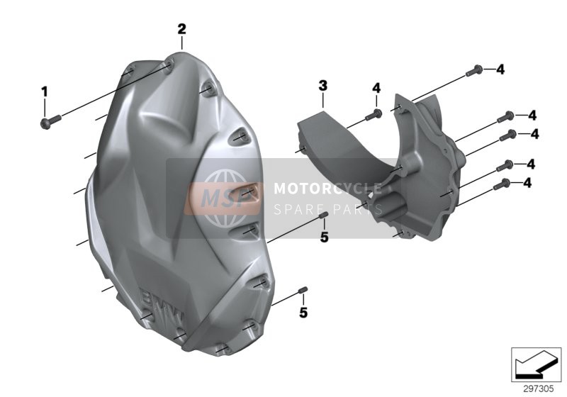 BMW R 1200 GS 17 (0A51, 0A61) 2016 Cubierta frontal/depósito de aceite para un 2016 BMW R 1200 GS 17 (0A51, 0A61)