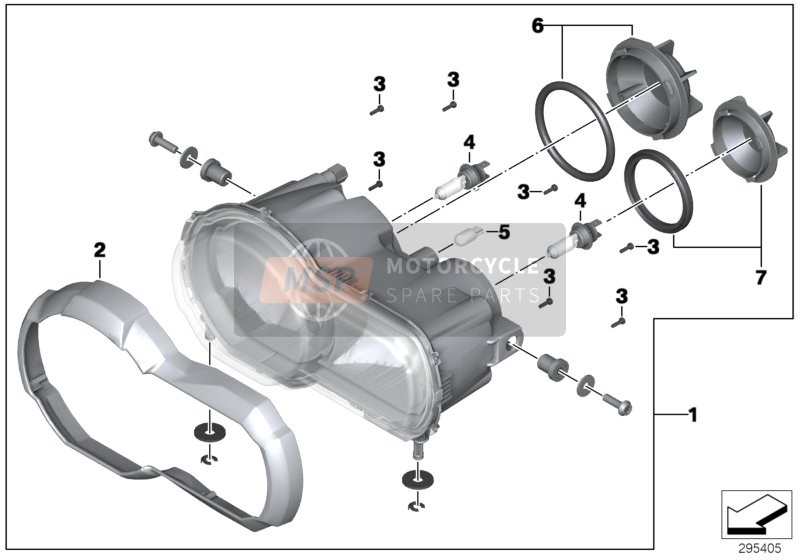 BMW R 1200 GS 17 (0A51, 0A61) 2015 Faro para un 2015 BMW R 1200 GS 17 (0A51, 0A61)