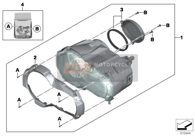 BMW R 1200 GS 17 (0A51, 0A61) 2015 LED-koplamp voor een 2015 BMW R 1200 GS 17 (0A51, 0A61)