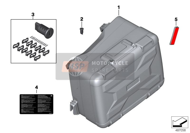 BMW R 1200 GS 17 (0A51, 0A61) 2016 valise Vario pour un 2016 BMW R 1200 GS 17 (0A51, 0A61)