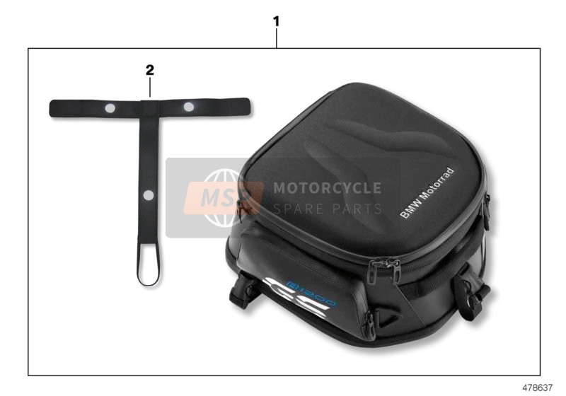 BMW R 1200 GS 17 (0A51, 0A61) 2015 Bolsillo para asiento trasero para un 2015 BMW R 1200 GS 17 (0A51, 0A61)