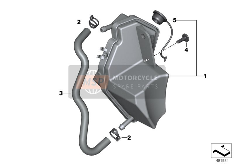 BMW R 1200 GS 17 (0A51, 0A61) 2016 Tanque de expansión para un 2016 BMW R 1200 GS 17 (0A51, 0A61)