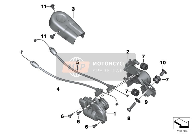 BMW R 1200 GS 17 (0A51, 0A61) 2015 Unità servo, valvola di scarico. per un 2015 BMW R 1200 GS 17 (0A51, 0A61)