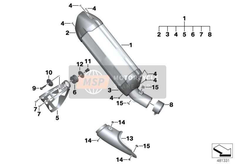 BMW R 1200 GS 17 (0A51, 0A61) 2015 Silencieux arrière pour un 2015 BMW R 1200 GS 17 (0A51, 0A61)