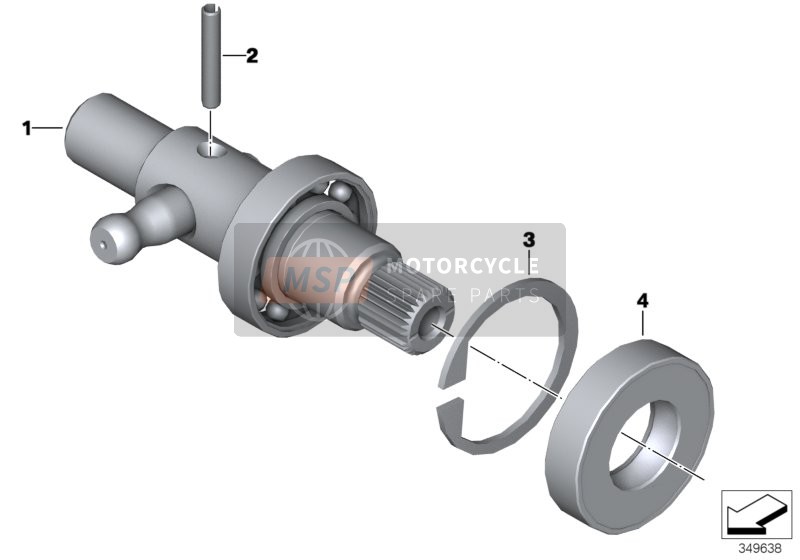 BMW R 1200 GS 17 (0A51, 0A61) 2015 Schakelwals as voor een 2015 BMW R 1200 GS 17 (0A51, 0A61)