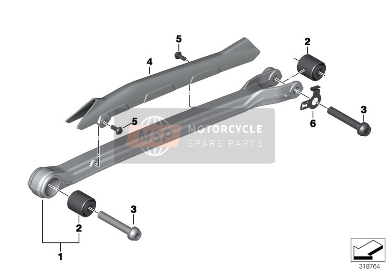 BMW R 1200 GS 17 (0A51, 0A61) 2015 Refuerzo Paralever para un 2015 BMW R 1200 GS 17 (0A51, 0A61)