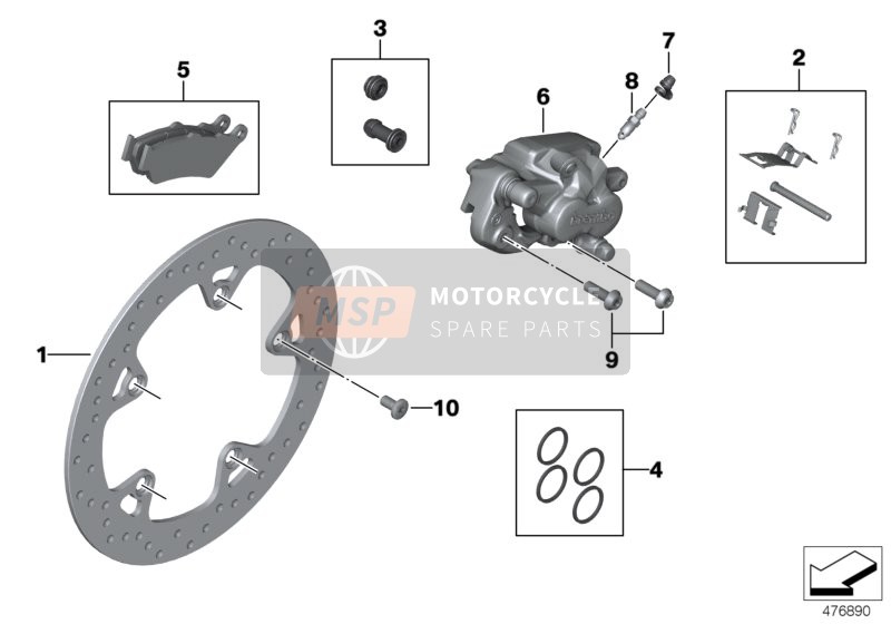 BMW R 1200 GS 17 (0A51, 0A61) 2015 Freno de la rueda trasera para un 2015 BMW R 1200 GS 17 (0A51, 0A61)