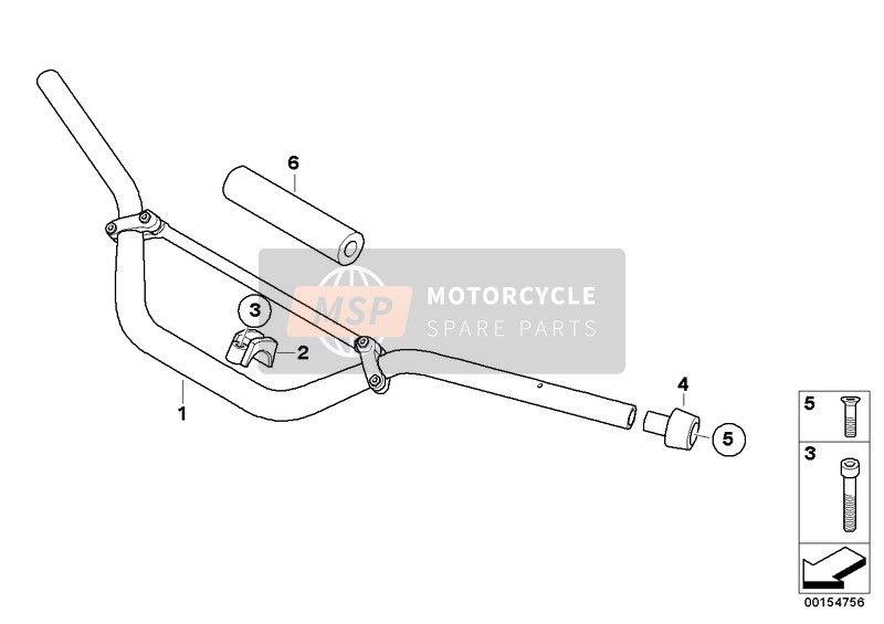 BMW R 1200 GS Adve. 06 (0382,0397) 2006 Manubrio con puntone per un 2006 BMW R 1200 GS Adve. 06 (0382,0397)