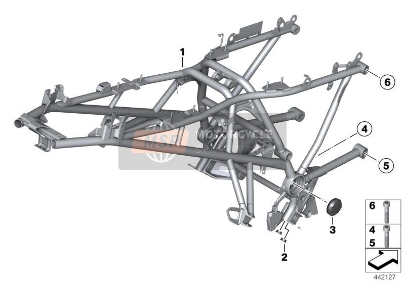 46517720207, Rear Frame, Black, BMW, 0