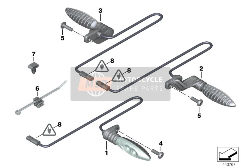 BMW R 1200 GS Adve. 08 (0380,0390) 2006 Clignotants à LED pour un 2006 BMW R 1200 GS Adve. 08 (0380,0390)