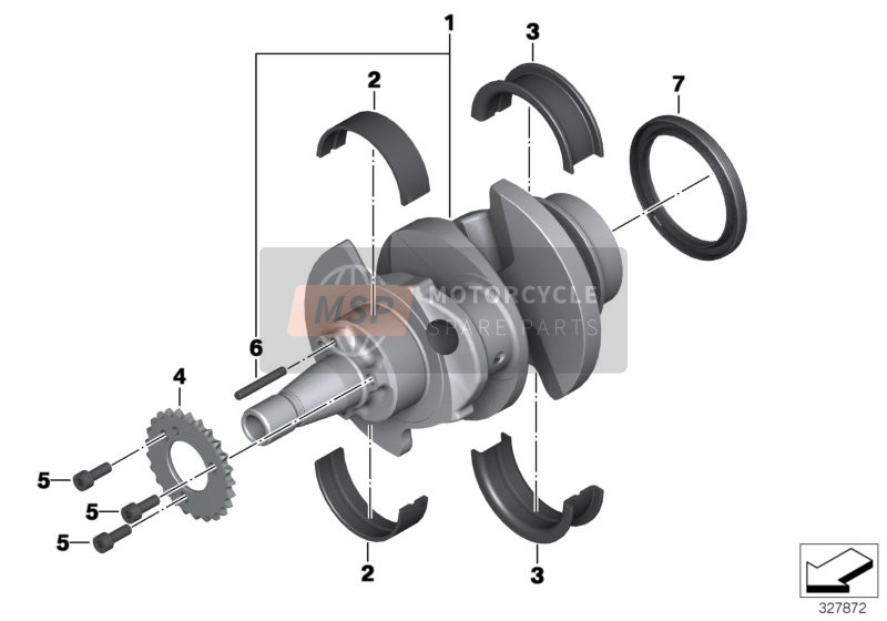 BMW R 1200 GS Adve. 08 (0380,0390) 2008 CRANKSHAFT ATTACHING PARTS for a 2008 BMW R 1200 GS Adve. 08 (0380,0390)