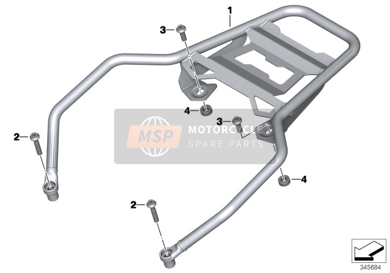 BMW R 1200 GS Adve. (0A02, 0A12) 2013 Puente portaequipajes 1 para un 2013 BMW R 1200 GS Adve. (0A02, 0A12)