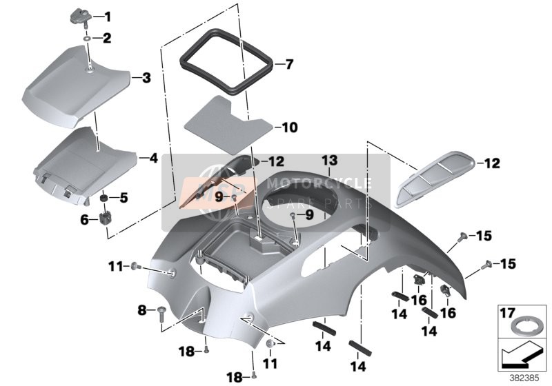 BMW R 1200 GS Adve. (0A02, 0A12) 2013 Cubierta para Tanque de Combustible para un 2013 BMW R 1200 GS Adve. (0A02, 0A12)