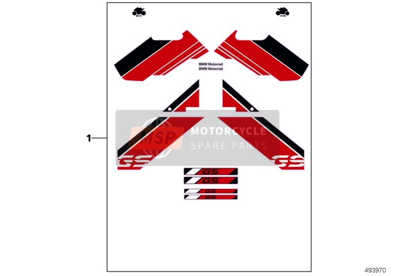 BMW R 1200 GS Adve. (0A02, 0A12) 2014 Stickerset 'GS' voor een 2014 BMW R 1200 GS Adve. (0A02, 0A12)