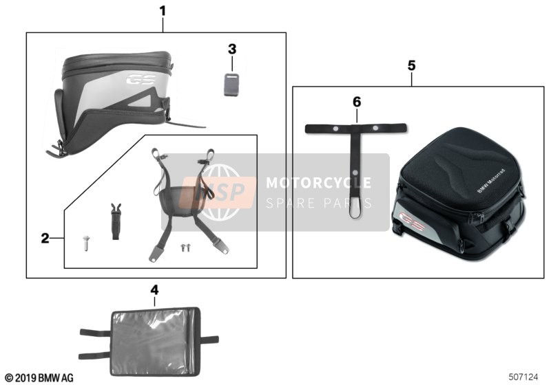 BMW R 1200 GS Adve. (0A02, 0A12) 2014 Tanktop-Tas 1 voor een 2014 BMW R 1200 GS Adve. (0A02, 0A12)