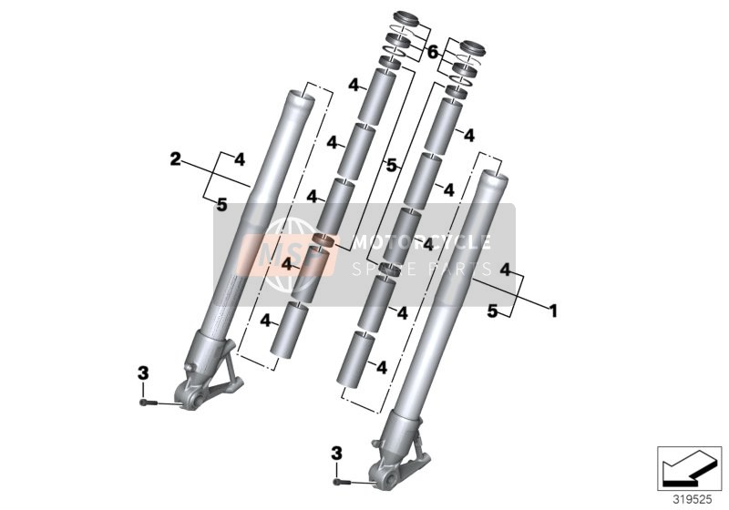 BMW R 1200 GS Adve. (0A02, 0A12) 2012 FORK SLIDER for a 2012 BMW R 1200 GS Adve. (0A02, 0A12)