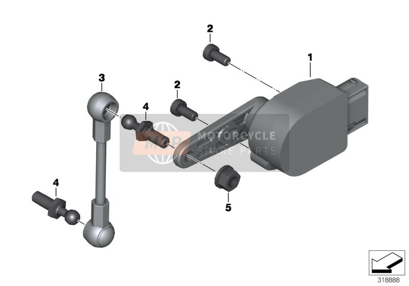 BMW R 1200 GS Adve. (0A02, 0A12) 2014 Höhenstandssensor für ein 2014 BMW R 1200 GS Adve. (0A02, 0A12)