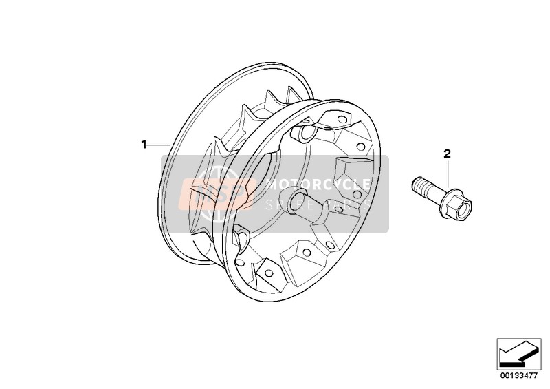 BMW R 1200 GS Adve. 10 (0470,0480) 2011 WHEEL HUB REAR for a 2011 BMW R 1200 GS Adve. 10 (0470,0480)