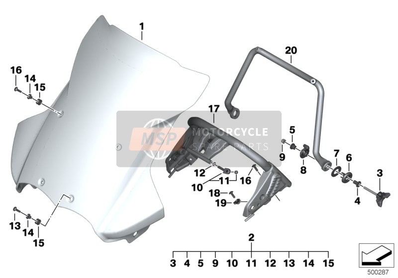 BMW R 1200 GS Adve. 10 (0470,0480) 2011 Windscherm 3 voor een 2011 BMW R 1200 GS Adve. 10 (0470,0480)