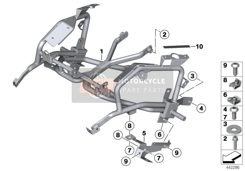 BMW R 1200 GS Adve. 10 (0470,0480) 2010 Bekledingsbevestiging voor een 2010 BMW R 1200 GS Adve. 10 (0470,0480)