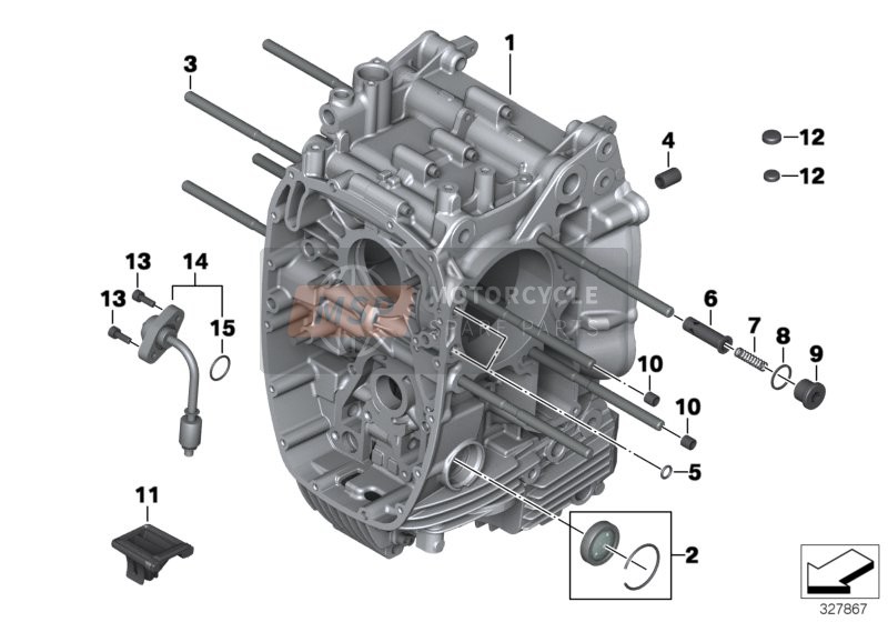 BMW R 1200 GS Adve. 10 (0470,0480) 2009 Carter-moteur pour un 2009 BMW R 1200 GS Adve. 10 (0470,0480)