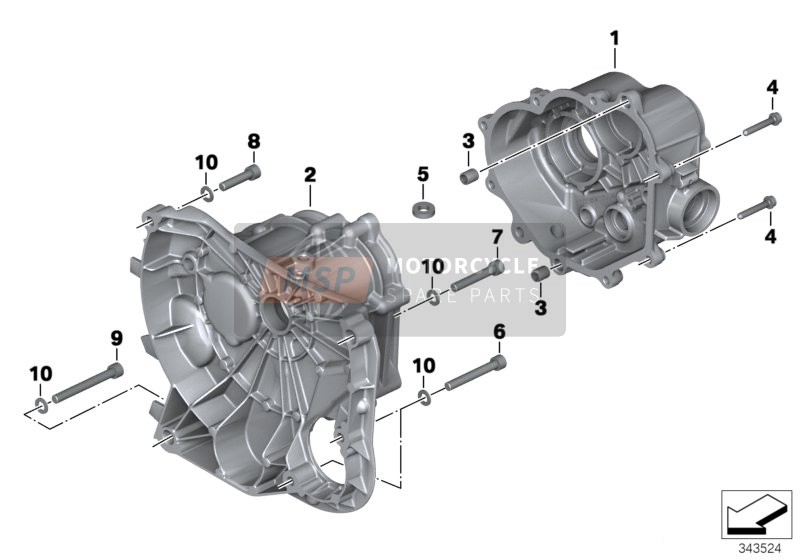 BMW R 1200 GS Adve. 10 (0470,0480) 2009 Getriebegehäuse für ein 2009 BMW R 1200 GS Adve. 10 (0470,0480)