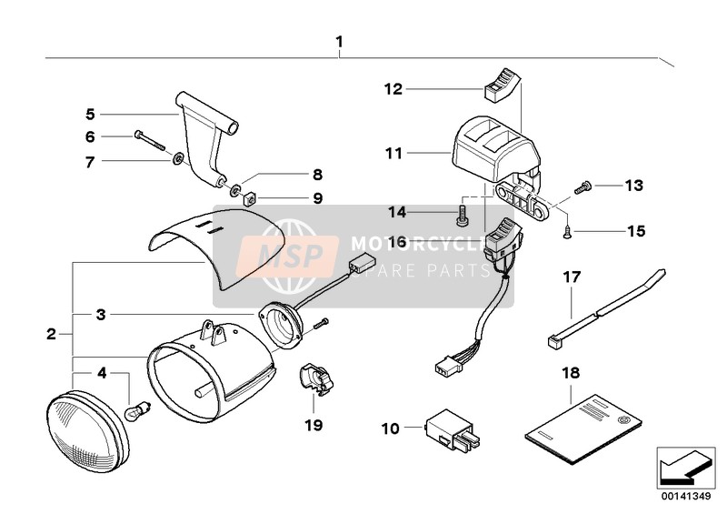 BMW R 1200 Montauk 03 (0309,0319) 2002 Phares anti-brouillard pour un 2002 BMW R 1200 Montauk 03 (0309,0319)