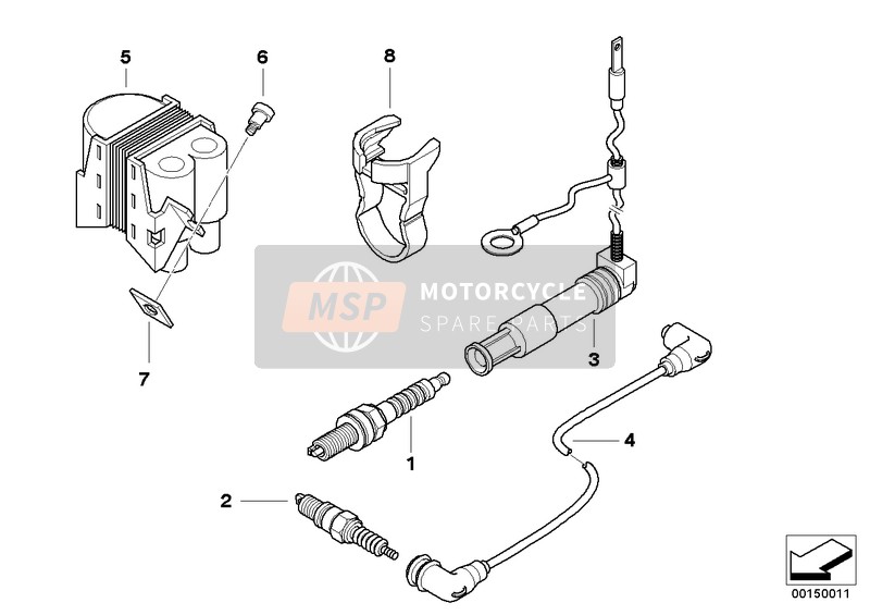 BMW R 1200 Montauk 03 (0309,0319) 2003 Zündanlage-Kerze/Stecker/Zündspule für ein 2003 BMW R 1200 Montauk 03 (0309,0319)