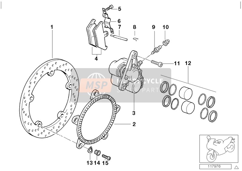 BMW R 1200 Montauk 03 (0309,0319) 2003 Freno della ruota anteriore per un 2003 BMW R 1200 Montauk 03 (0309,0319)