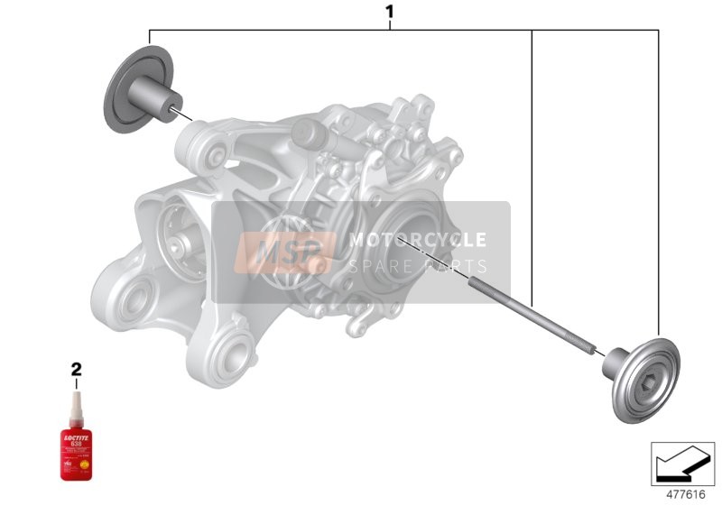 BMW R 1200 R 06 (0378,0398) 2007 Rear Axle Cover Panel Machined for a 2007 BMW R 1200 R 06 (0378,0398)