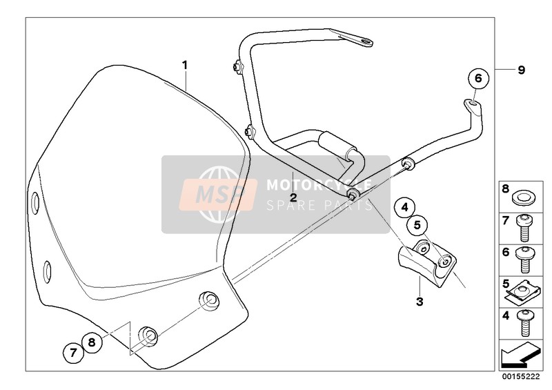 71607699566, Necessaire De Montage Bulle Sport, BMW, 0