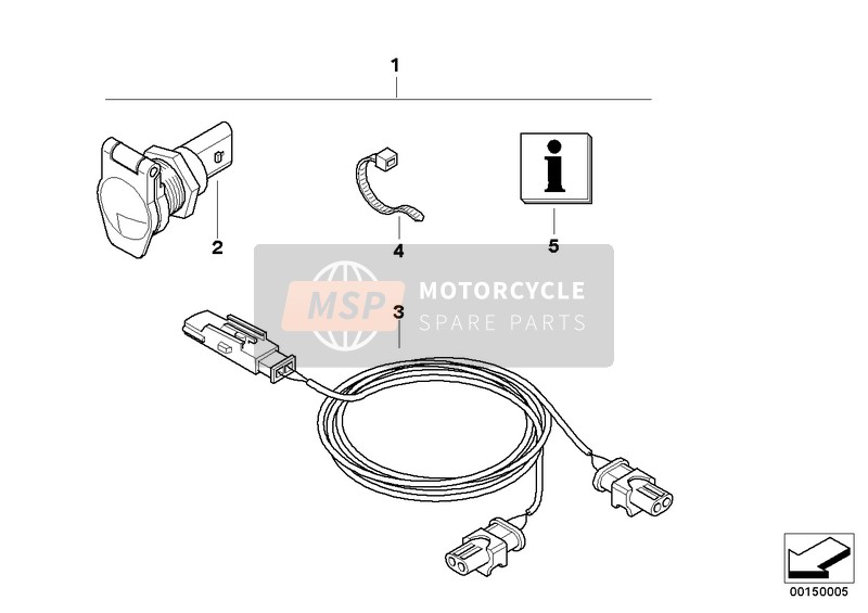 BMW R 1200 R 06 (0378,0398) 2007 Nachrüstsatz Steckdose für ein 2007 BMW R 1200 R 06 (0378,0398)