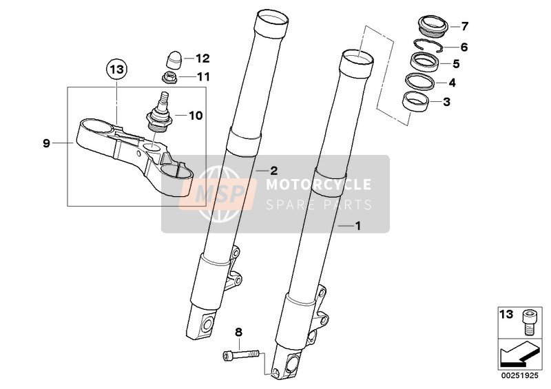 BMW R 1200 R 06 (0378,0398) 2009 Inner tube/fork brace, bottom Ø 41mm for a 2009 BMW R 1200 R 06 (0378,0398)