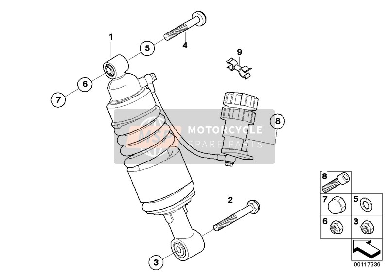 BMW R 1200 R 06 (0378,0398) 2005 SPRING STRUT, REAR for a 2005 BMW R 1200 R 06 (0378,0398)