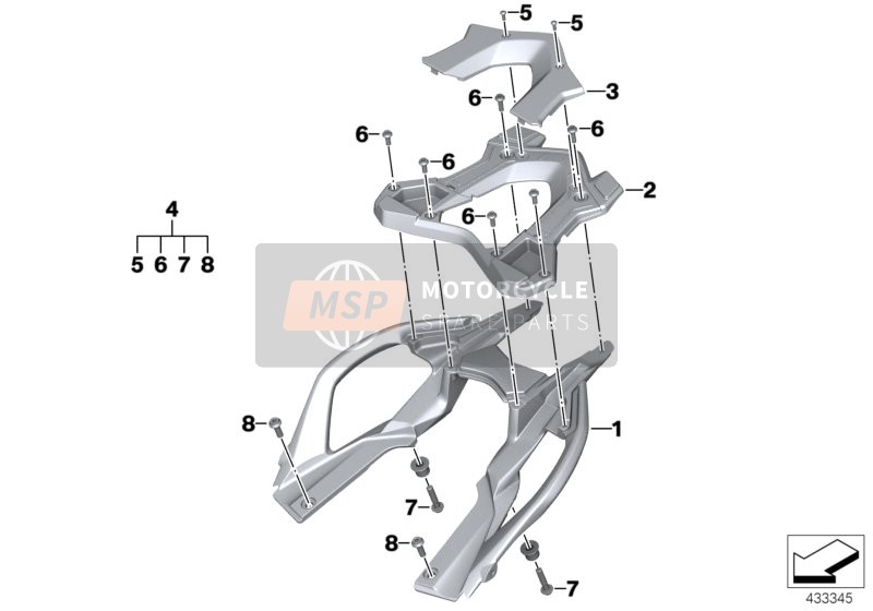 77448546695, Jeu D'Éléments Fixation Support Topcase, BMW, 0